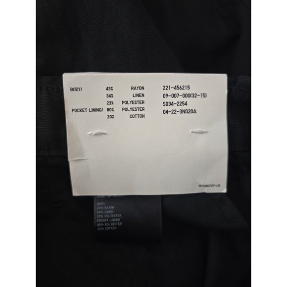 UNIQLO NWT Linen Blend Tucked Wide Pants Women Black Dress Pants XXL - Picture 3 of 4